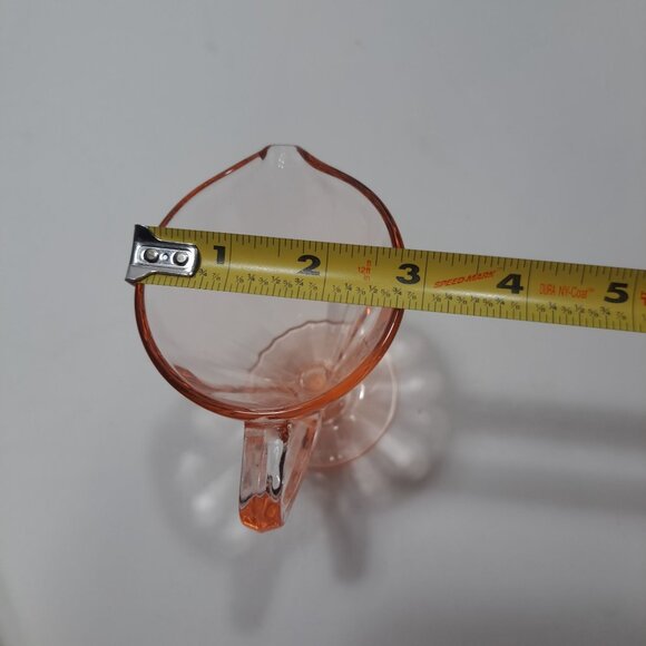 Indiana Glass Pink Depression Creamer Ribbed 30s Vintage 4" tall - Picture 9 of 9